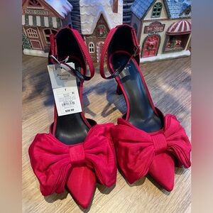 New Day Women's Grace Bow Red Heels-7